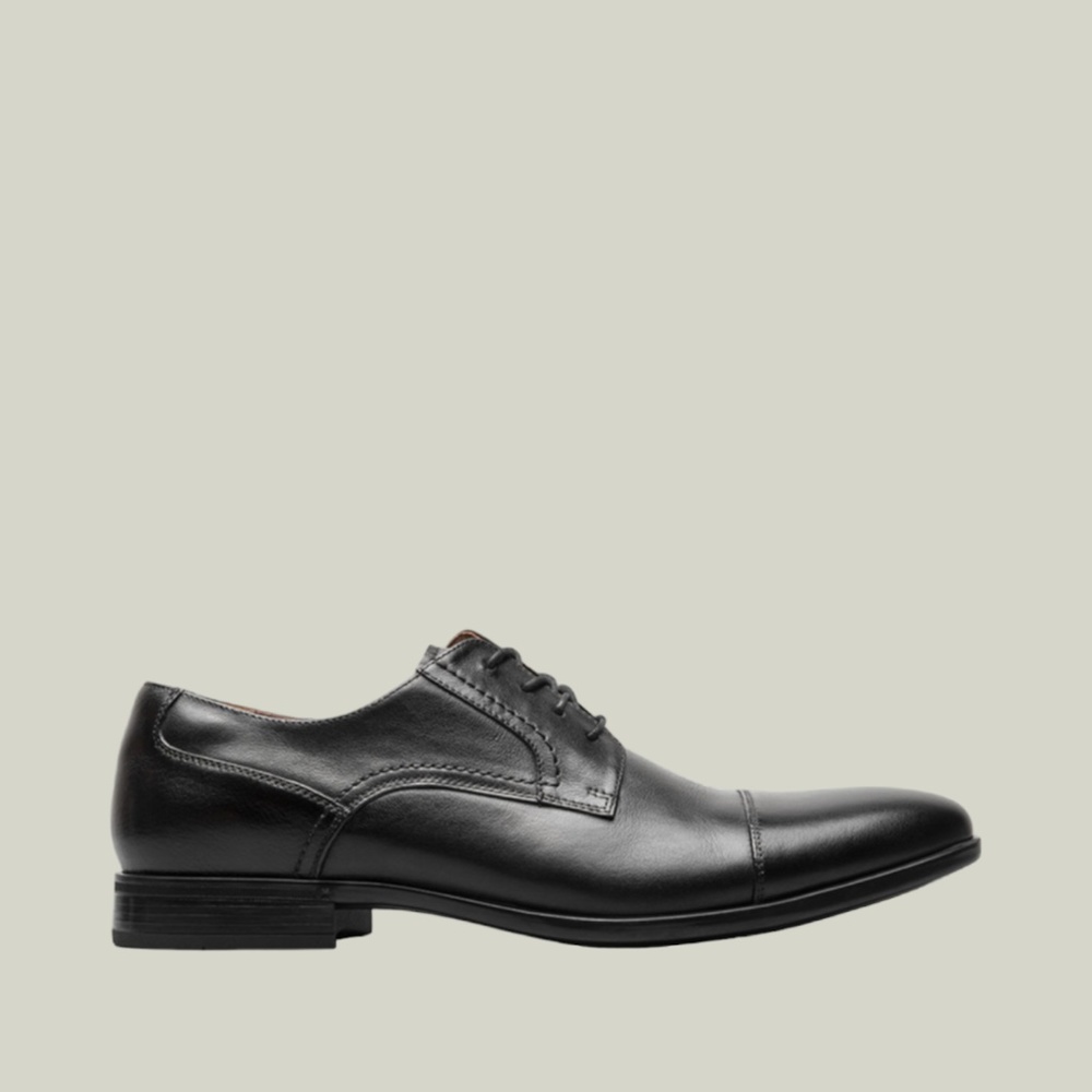 Men's Florsheim Zaffiro Cap Toe Oxford in Black Leather. 15204 001